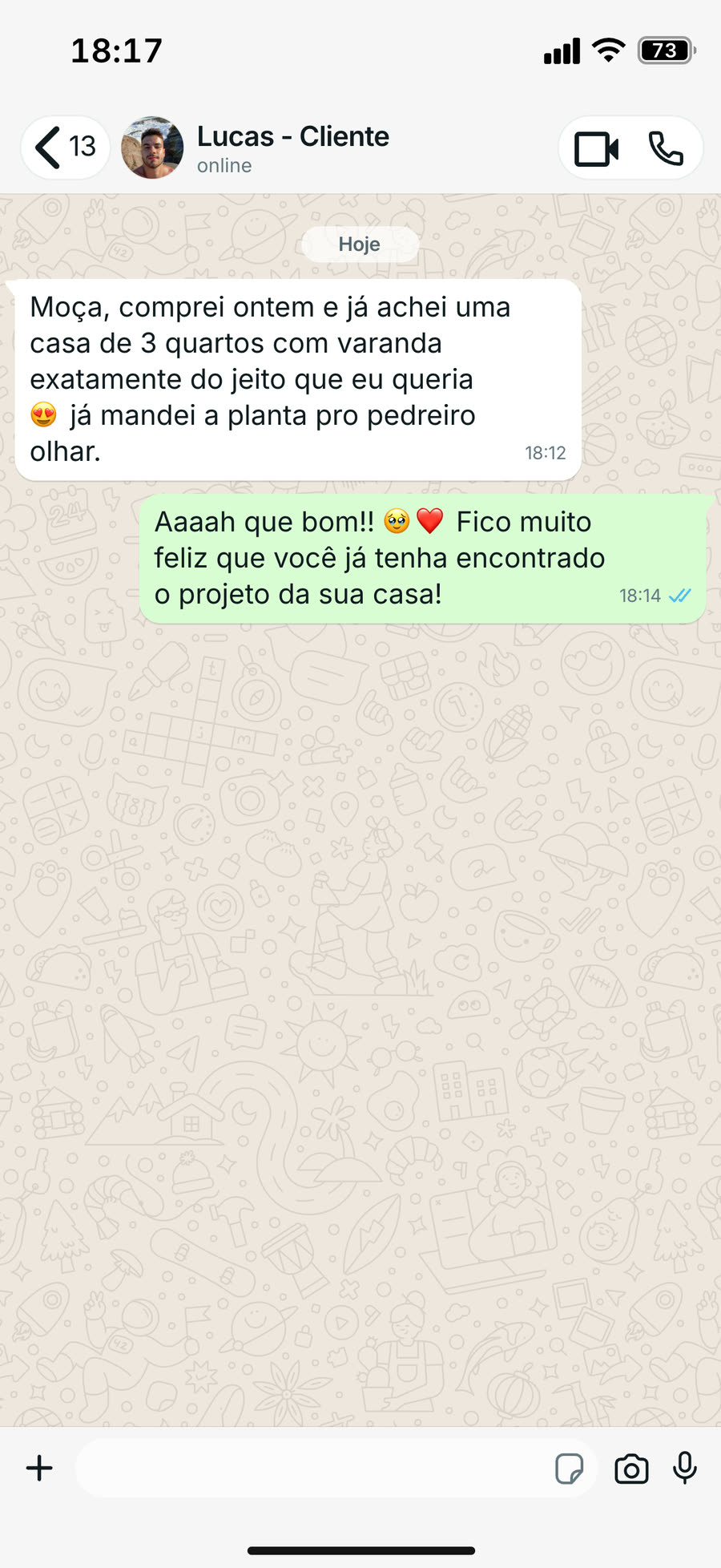 Print de conversa de cliente